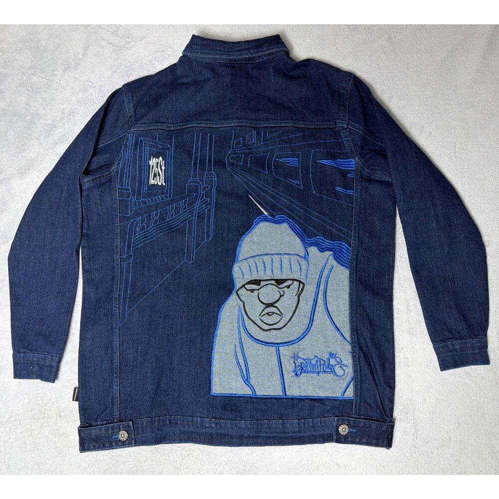 South Pole Embroidered Denim Jacket - Size Small - Rare Y2K/Streetwear